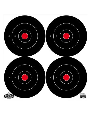 Birchwood Casey 35570 Dirty Bird6" Bullseye Tagboard Hanging Black/White 100 Per Pkg