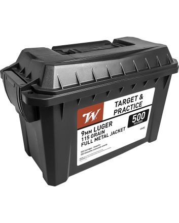 Winchester Ammo WW9C USA Ammo Can 9mmLuger 115gr Full Metal Jacket 500 Per Box/2 Case
