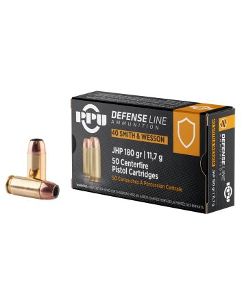 PPU PPD40 Defense40S&amp;W 180gr Jacketed Hollow Point 50 Per Box/10 Case