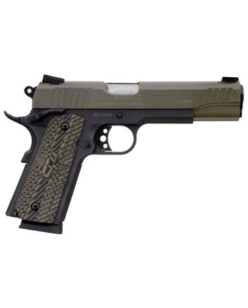 Taurus 1191101MGVZ 191145 ACP 8+1 5" Barrel, Matte Black Finish Beavertail Frame, Serrated Mil-Spec Green Cerakote Slide &amp; Brown VZ Operator II Grip