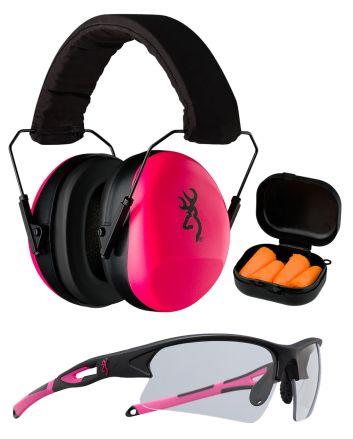 Browning 126373 Range KitFoam Plastic with Foam 27 dB 36 dB Over the Head Orange Pink/Black Women