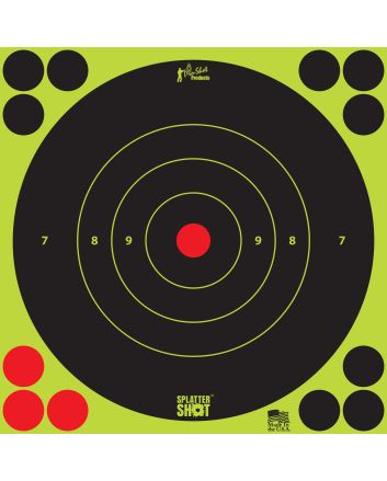 Pro-Shot 8BGREEN6PK SplatterShotSelf-Adhesive Paper Black/Green 8" Bullseye 6 Pack