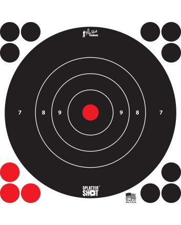 Pro-Shot 8BWHITE6PK SplatterShotSelf-Adhesive Paper Black/White 8" Bullseye 6 Pack