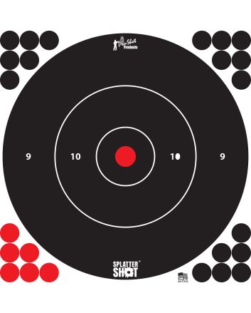 Pro-Shot 12BWHTE5PK SplatterShotSelf-Adhesive Paper Black/White 12" Bullseye 5 Pack