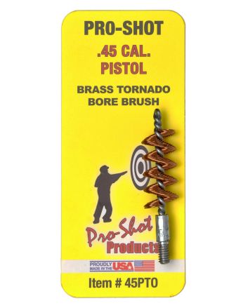 Pro-Shot 45PTO Tornado Bore Brush .45 Cal Pistol #8-32 Thread Brass Spiral Wound Loop