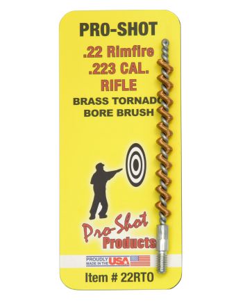 Pro-Shot 22RTO Tornado Bore Brush .22/ .223/ 5.56mm Cal Rifle #8-32 Thread Brass Spiral Wound Loop