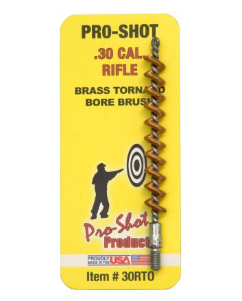 Pro-Shot 30RTO Tornado Bore Brush .30/ .300 Blackout/ .308/ .30-06/ 7.62mm/ Rifle #8-32 Thread Brass Spiral Wound Loop
