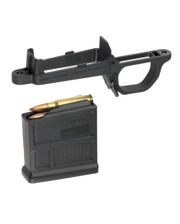 Magpul MAG497-BLK Bolt Action Mag Well Hunter 700 Stock Made of Polymer w/ Black Finish Includes PMAG5 7.62 AC Magazine