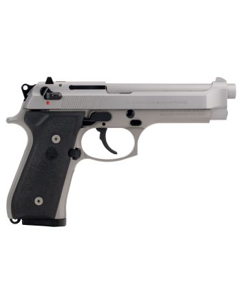 Beretta USA JS92F510CA 92FS Inox *CA Compliant Full Size 9mm Luger 10+1 4.90" Satin Stainless Barrel, Serrated Slide &amp; Alloy Frame, Black Stippled Rubber Grips