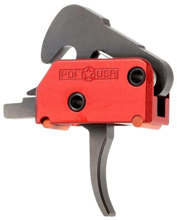Patriot Ordnance Factory 01509 Drop-InTwo-Stage Curved Trigger with 4.50 lbs Draw Weight &amp; Black/Red Finish for AR-Platform