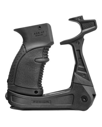 FAB Defense FXAKPODB AK-Podium Bi-Pod for AK-47/ AK-74 Includes AGR-47 Pistol Grip Black Reinforced Polymer