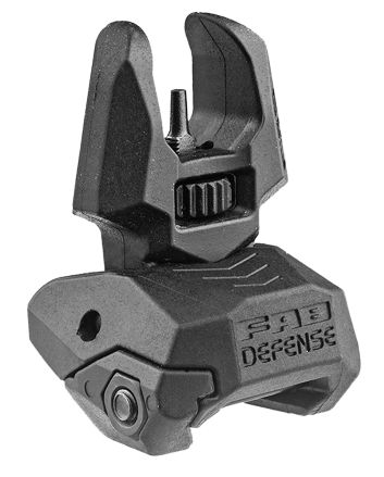FAB Defense FXFBS Front Back-Up Sightfor AR-15/ M16/ M4 Low Folded Profile Spring-Locked Deployment Black Polymer &amp; Metal