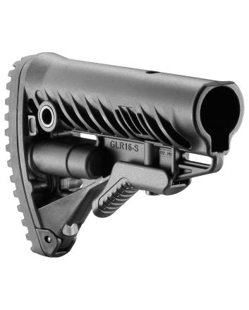 FAB Defense FXGLR16B GLR-16Buttstock for AR-15/ M16/ M4 Fixed Storage Compartment &amp; Anti-Rattle Mechanism Black Polymer