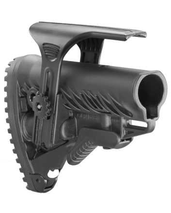 FAB Defense FXGLR16CP GLR-16 CPTactical Buttstock for AR-15/ M16/ M4 w/Adjustable Cheek-Rest &amp; Anti-Rattle Mechanism Black Polymer