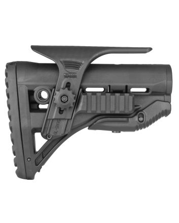 FAB Defense FXGLSHOCKPC GL-Shock PCP Buttstock for AR-15/ M16/ M4 Adjustable Cheek-Rest w/Built-In Dual Picatinny Rail Black Mil-Spec Polymer