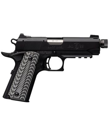 Browning 051821490 1911-22 Black Label Compact SR 22 LR 10+1 4.25" 3.50" Threaded Barrel, Matte Black Serrated Steel Slide &amp; Polymer Frame w/Picatinny Rail &amp; Beavertail, Black/Gray Textured G10 Grips