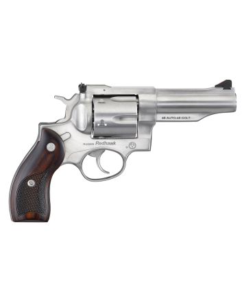 Ruger 5050 Redhawk45 ACP/45 Long Colt 6rd, 4.20" Satin Stainless Steel Barrel, Cylinder &amp; Frame, Lasered Hardwood Grip, Exposed Hammer