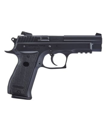 SAR USA K245BL K245 ACP 14+1 4.70" Black Crowned Steel Barrel, Black Steel Serrated Slide, Black Steel Frame w/Beavertail &amp; Picatinny Rail, Black Polymer Grip, Right Hand
