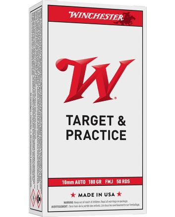 Winchester Ammo USA10MM USA10mmAuto 180gr Full Metal Jacket Flat Nose 50 Per Box/10 Case