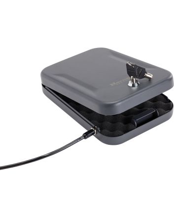 Hornady 95200 Standard Lock Box Large Key Entry Black Steel Holds 1 Handgun 9.50" L x 6.50" W x 1.75" D