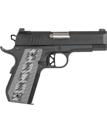 Dan Wesson 01884 EPC9mm Luger 9+1 4" Stainless Bull Barrel Black Duty Serrated Stainless Steel Slide Black Aluminum Frame wBeavertail Black/Gray G10 Grip
