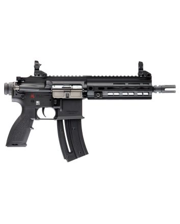 HK 81000404 41622 LR 10+1 8.50" Black Steel Threaded Barrel, Black Aluminum Receiver w/M-LOK &amp; Picatinny Rail, Black Polymer Grip w/Storage Compartment