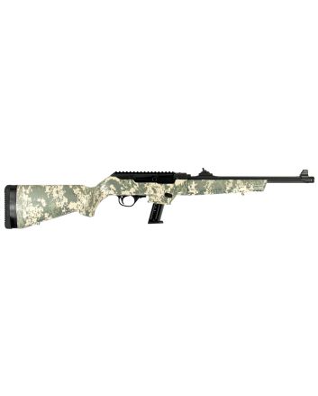 Ruger 19107 PC Carbine9mm Luger 17+1 16.12" Threaded/Fluted Barrel, Type III Hard Coat Anodized Aluminum Alloy Receiver, Green Digital Camo Stock, Optics Ready