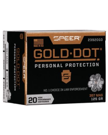 Speer 23920GD Gold Dot Personal Protection 357Mag 125gr Hollow Point 20 Per Box/10 Case