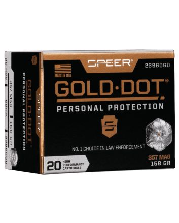Speer 23960GD Gold Dot Personal Protection 357Mag 158gr Hollow Point 20 Per Box/10 Case