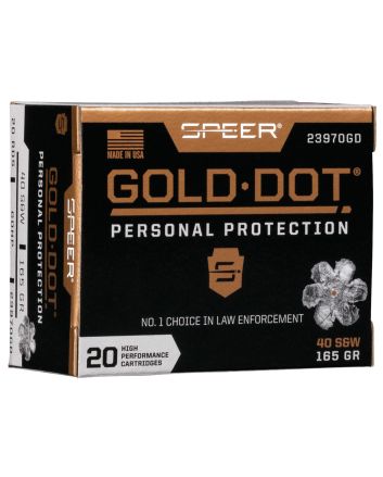 Speer 23970GD Gold Dot Personal Protection 40S&amp;W 165gr Hollow Point 20 Per Box/10 Case