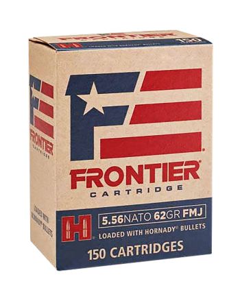 Frontier Cartridge FR2615 Military Grade Centerfire Rifle 5.56x45mmNATO 62gr Full Metal Jacket 150 Per Box/8 Case