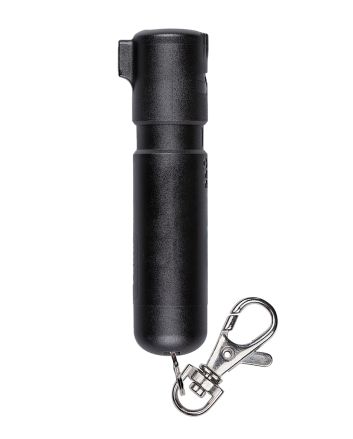 Sabre MDBK02 Mighty Discreet Pepper Spray Capsaicin UV Dye 12 ft Black Includes Key Ring/Snap Clip