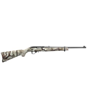 Ruger 31113 10/22 Carbine Full Size 22 LR 10+1 18.50" Satin Black Threaded Barrel, Satin Black Steel Receiver w/Scope Base Adapter, Fixed Go Wild Camo Rock Star Synthetic Stock, Right Hand