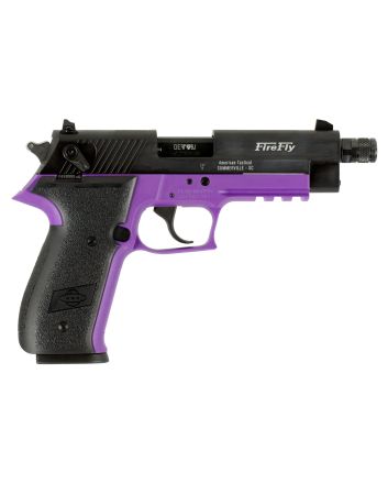 GSG GERG2210TFFL FireFly22 LR 10+1 4.90" Black Threaded Barrel &amp; Serrated Slide, Purple Zinc Alloy w/Accessory Rail Frame, Black Polymer Grip
