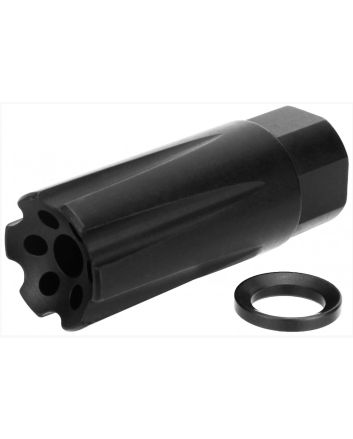 TacFire MZ1020 Linear Compensator Black Nitride Steel with 1/2"-28 tpi Threads, 2.26" OAL &amp; 0.87" Diameter for 5.56x45mm NATO AR-15