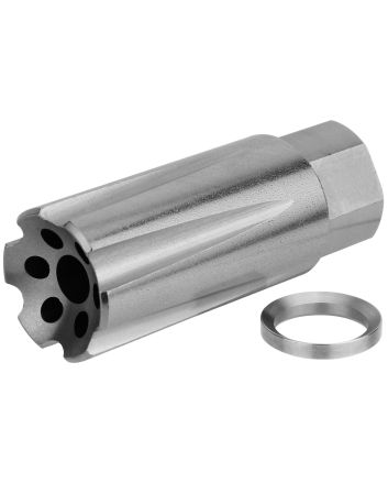 TacFire MZ10209MMSS Linear Compensator Stainless Steel with 1/2"-36 tpi Threads, 2.05" OAL &amp; 0.87" Diameter for 9mm Luger AR-Platform