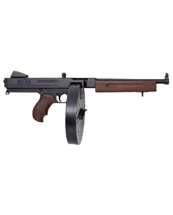Thompson TA5100D 1927A-1 Lightweight Deluxe 45 ACP Caliber with 10.50" Barrel, 100rd Capacity (Drum), Black Hard Coat Anodized Metal Finish, American Walnut Grip, Right Hand