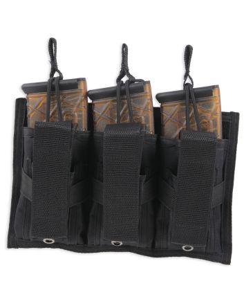 Bulldog BDT62 Tri-Double Mag PouchMOLLE Black Belt Loop Compatible w/ 30-Round Compatible w/ High Capacity