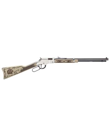 Henry H004AE Golden Boy Silver American Eagle Full Size 22 Short, 22 Long, 22 LR, 16 LR/21 Short, 20" Blued Barrel, Nickel-Plated Metal Finish &amp; Ivory American Walnut Stock Right Hand
