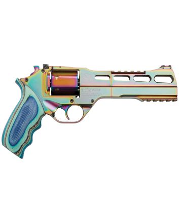 Chiappa Firearms 340301 Rhino 60DS Nebula 357 Mag Caliber with 6" Picatinny Rail/Vent Rib, 6rd Capacity Cylinder, Overall Rainbow PVD Metal Finish &amp; Blue Laminate Grip