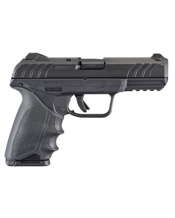 Ruger 3819 Security-99mm Luger4" Barrel 10+1, Black Polymer Frame With Picatinny Acc. Rail, Black Oxide Steel Slide, Hogue Beavertail HandALL Rubber Grip