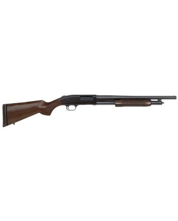 Mossberg 50429 500 Retrograde Full Size 12 Gauge Pump 3" 5+1 18.50" Blued Steel Barrel, Blued Drilled &amp; Tapped Steel Receiver, Fixed Walnut Stock, Ambidextrous