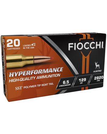 Fiocchi 65CMHSA Hyperformance6.5Creedmoor 129gr Super Shock Tip 20 Per Box/10 Case