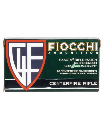 Fiocchi 65CMMKC Hyperformance Compete 6.5Creedmoor 142gr Sierra MatchKing BTHP 20 Per Box/10 Case