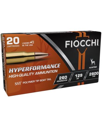 Fiocchi 260HSA Hyperformance260Rem 129gr Super Shock Tip 20 Per Box/10 Case