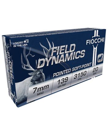 Fiocchi 7RMA Field Dynamics7mmRemMag 139gr Pointed Soft Point 20 Per Box/10 Case