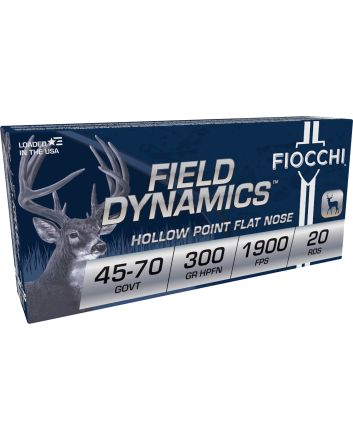 Fiocchi 4570B Field Dynamics45-70Gov 300gr Hollow Point Flat Nose 20 Per Box/10 Case