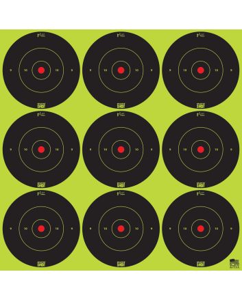 Pro-Shot 2BGREEN108 SplatterShotSelf-Adhesive Paper Black/Green 2" Bullseye 12Pack/108Targets
