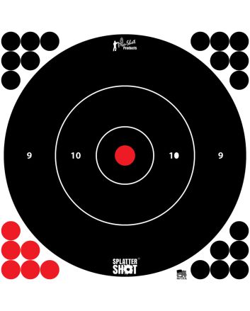 Pro-Shot 12BWHTETG5PK SplatterShotBullseye Hanging Tagboard 12" Black/Red Impact Enhancement White 5 Pack