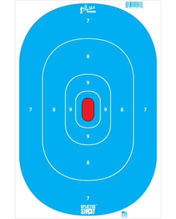 Pro-Shot SILHINTPBLUE SplatterShotSilhouette Hanging Tagboard 12" x 18" Hi-Vis Blue Impact Enhancement White 8 Per Pkg